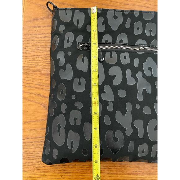 Black leopard cross body purse, womens, 2 straps leopard and black skinny - Picture 2 of 3